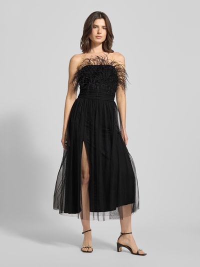 LACE & BEADS Cocktailkleid mit Federn Black 1