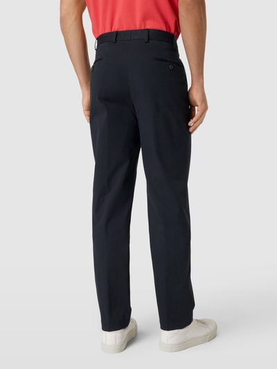 Hiltl Slim fit broek met persplooien, model 'PEAKER' Marineblauw - 5