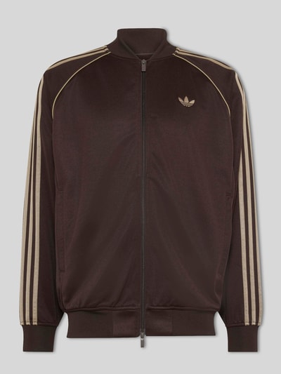 adidas Originals Relaxed Fit Sweatjacke mit Zweiwege-Reißverschluss Dunkelbraun 2