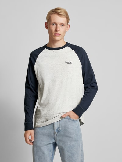 Superdry Longsleeve mit Label-Stitching Hellgrau 4