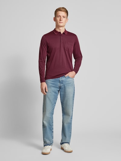 RAGMAN Regular fit poloshirt met borstzak Bordeaux - 1