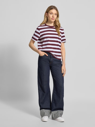 Selected Femme Boxy fit T-shirt van puur katoen, model 'ESSENTIAL' Prune - 1