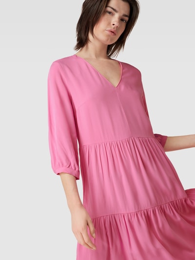 Montego Knielanges Kleid aus Viskose im Stufen-Look Pink 3