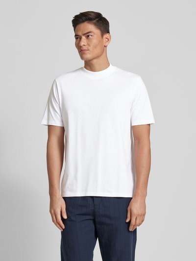 ROTHOLZ T-shirt z golfem model ‘Big Collar’ Złamany biały 4
