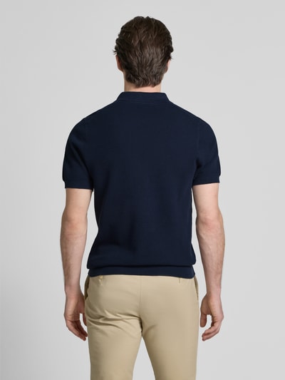 Christian Berg Men Poloshirt mit gerippten Abschlüssen Marine 5