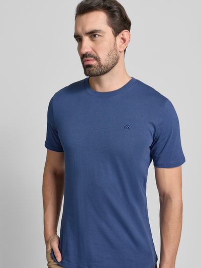 Scotch & Soda T-shirt met labelstitching Koningsblauw - 3