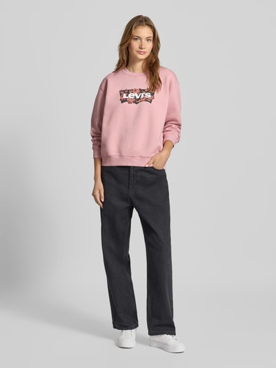Levi's® Sweatshirt mit Logo-Print und Rundhalsausschnitt Altrosa 1