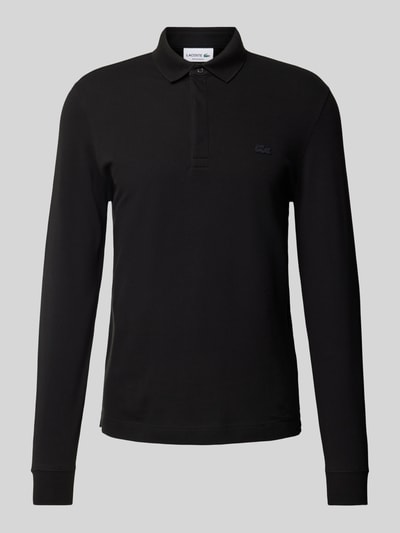 Lacoste Regular fit poloshirt in design met lange mouwen Zwart - 2