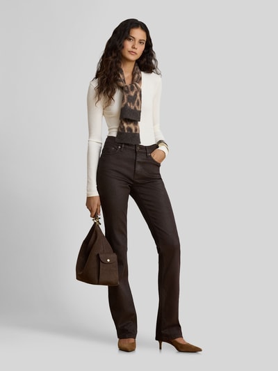 Lauren Ralph Lauren Slim fit shirt met lange mouwen van mix van katoen en modal Ecru - 1