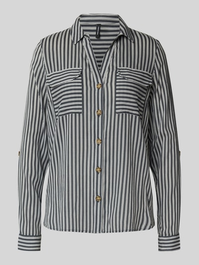 Vero Moda Regular fit overhemdblouse van pure viscose, model 'BUMPY' Zwart - 2