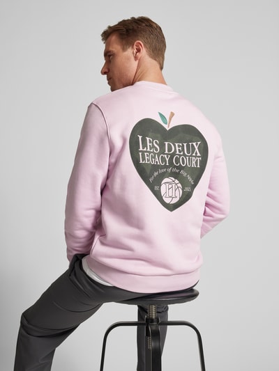 Les Deux Sweatshirt mit Label-Print Modell 'Legacy' Flieder 3