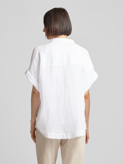 0039 Italy Linnen blouse met V-hals, model 'Derry' Offwhite - 5