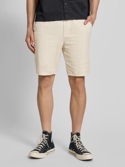 Only & Sons Shorts aus Baumwoll-Leinen-Mix Modell 'LINUS' Beige 4