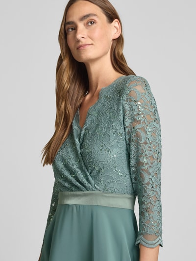 Swing Cocktailjurk met V-hals Lindegroen - 3