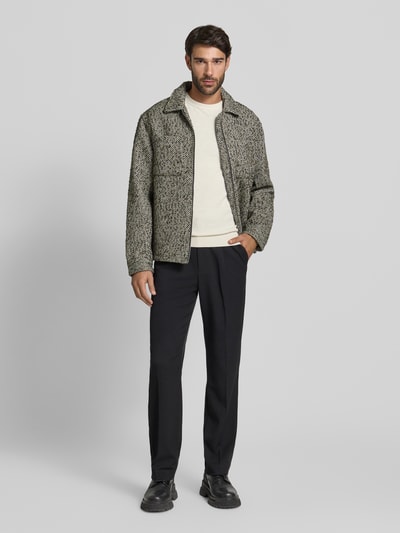 MCNEAL Strickpullover aus Baumwoll-Kaschmir-Mix mit Rundhalsausschnitt Ecru Melange 1