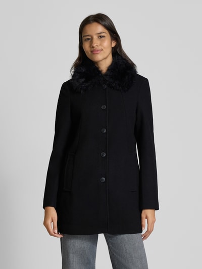 Vero Moda Regular Fit Mantel mit Kunstpelz-Kragen Modell 'AUTUMN' Black 4