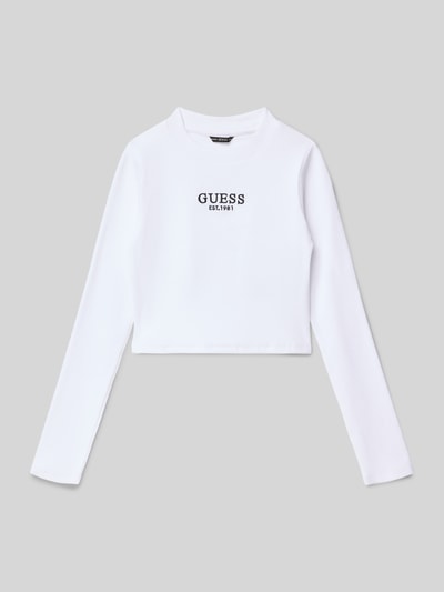 Guess Longsleeve mit Label-Stitching Weiss 1