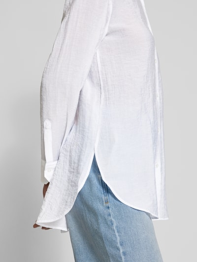 HUGO Relaxed Fit Hemdbluse in Crinkle-Optik Modell 'Elodina' Weiss 3