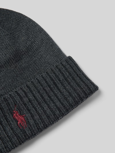 Polo Ralph Lauren Beanie van wol met labelstitching Antraciet - 2