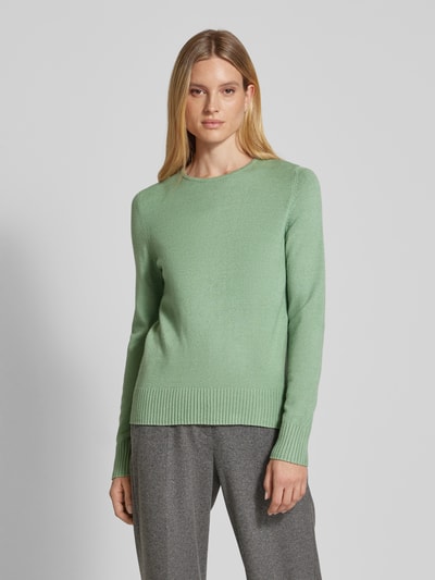 Christian Berg Woman Gebreide pullover met ribboorden, model 'Aliv' Rietgroen gemêleerd - 4