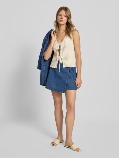 Pieces Regular Fit Top aus Baumwoll-Mix Modell 'JOYLYNN' Sand 1