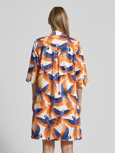 Christian Berg Woman Knielanges Hemdblusenkleid im Allover-Look Apricot 5