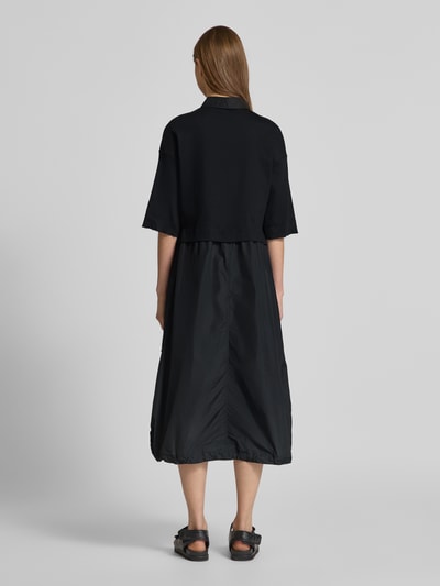 Marc Cain Midikleid mit Knopfleiste Metallic Black 5