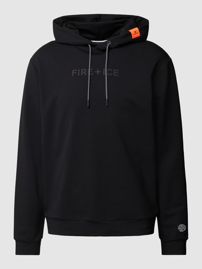 FIRE + ICE Hoodie mit Label-Print Modell 'CADELL' Black 2