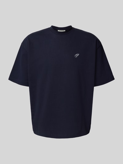 PROHIBITED T-Shirt mit Label-Stitching und Rundhalsausschnitt Marine 2