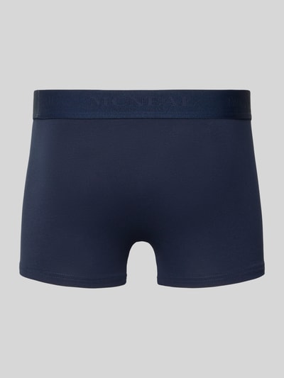 Produktfoto, Slim Fit Trunks mit Logo-Stitching im 3er Pack von MCNEAL in Dunkelblau, elastischer Baumwoll-Mix, elastischer Bund
