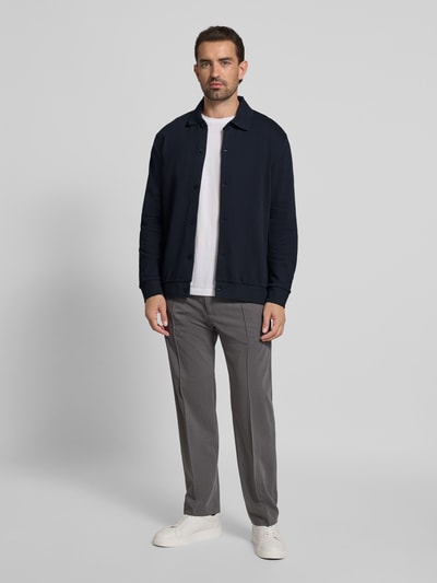 Lindbergh Sweatjacke mit Kentkragen Dunkelblau 1