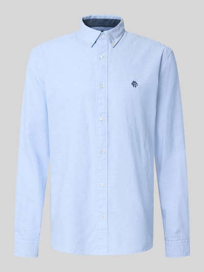 Produktfoto, Regular Fit Freizeithemd aus reiner bawełna von MCNEAL, jasnoniebieska, Kołnierzyk typu button down, wyhaftowane logo, długi rękaw, długość tyłu w rozmiarze M: 76 cm, Szerokość w rozmiarze M: 45 cm, Długość rękawów w rozmiarze M: 66 cm
