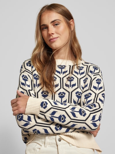 Weekend Max Mara Strickpullover mit Allover-Muster Modell 'ODEON' Offwhite 3