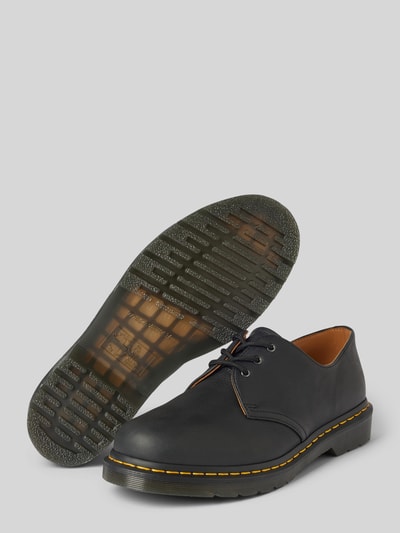 Dr. Martens Lage leren schoenen met siernaad, model 'Eye' Zwart - 4