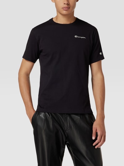 CHAMPION T-Shirt mit Label-Stitching Schwarz 4