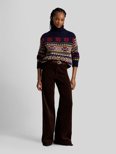 Polo Ralph Lauren Szerokie spodnie z mieszanki bawełny w imitacji sztruksu Ciemnobrązowy 1