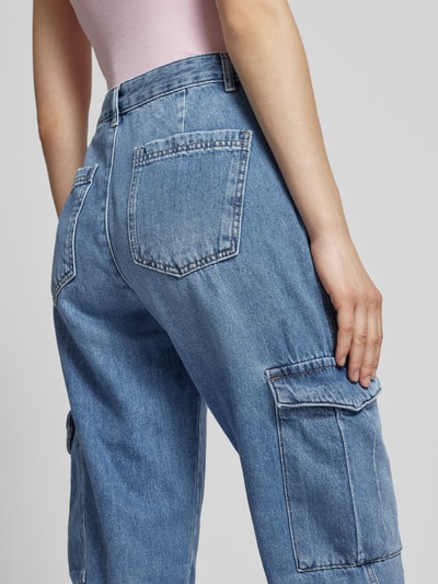 Only High waist jeans in cargolook, model 'JUNE' Jeansblauw - 3