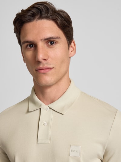 BOSS Orange Slim Fit Poloshirt aus Baumwoll-Mix Sand 3