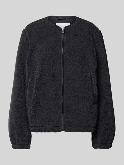 Samsøe Samsøe Fleecejacke mit Rundhalsausschnitt Modell 'AUTUMN' Anthrazit 2