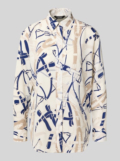 Lauren Ralph Lauren Bluzka koszulowa ze wzorem na całej powierzchni i listwą guzikową model ‘KOTTA’ Złamany biały 2