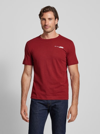 Tom Tailor Regular Style T-Shirt mit Label-Print Bordeaux 4