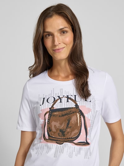 Betty Barclay Regular Fit T-Shirt mit Strasssteinbesatz Modell 'Juli' Weiss 3