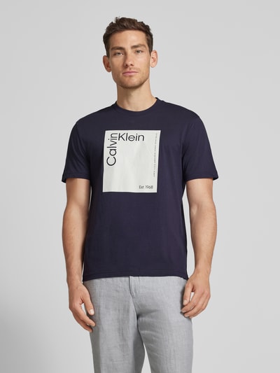 CK Calvin Klein T-shirt met labelprint Grafiet - 4