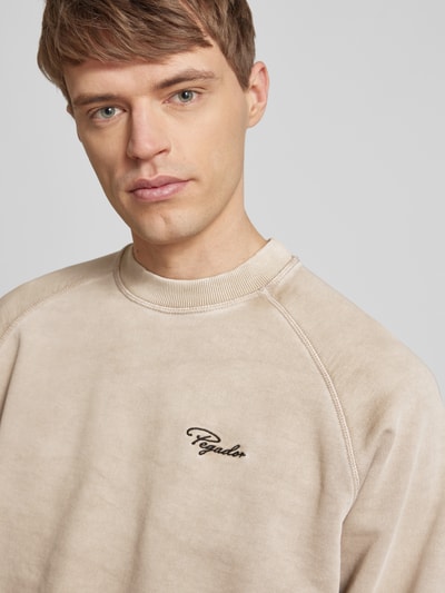 Pegador Sweatshirt met labelstitching, model 'TERRY' Taupe - 3