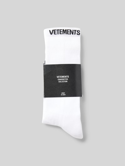 VETEMENTS Socken mit Label-Print Weiss 3