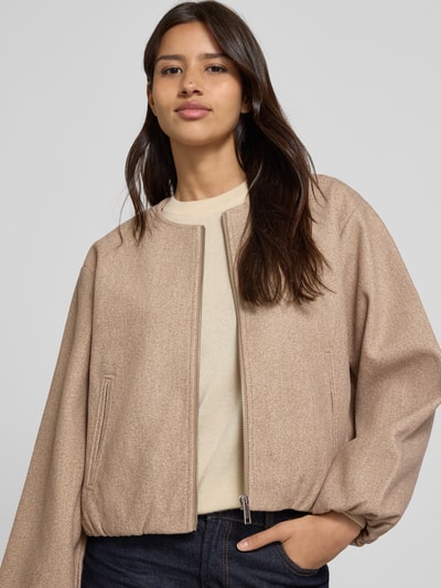 FREE/QUENT Jacke mit Rundhalsausschnitt Modell 'Yanna' Taupe 3