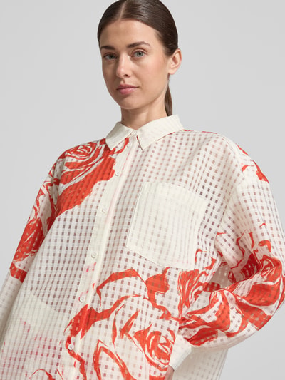 Essentiel Antwerp Bluzka koszulowa o kroju oversized z kołnierzykiem koszulowym model 'JORANGE' Biały 3