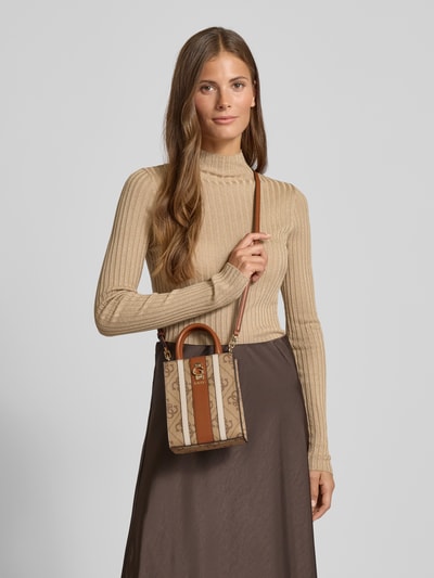 Guess Schoudertas met labelapplicatie, model 'ERENIA MINI TOTE' Lichtbruin - 1