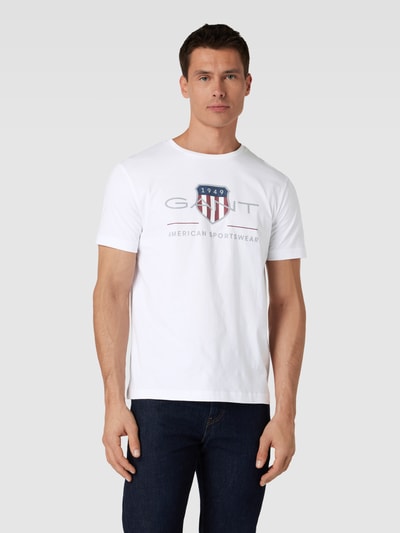GANT T-Shirt mit Label-Print Modell 'ARCHIVE SHIELD' Weiss 4
