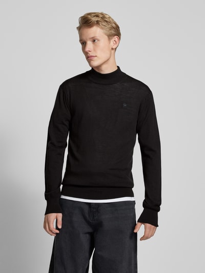 G-Star Raw Sweter z dzianiny z golfem model ‘Premium core’ Czarny 4